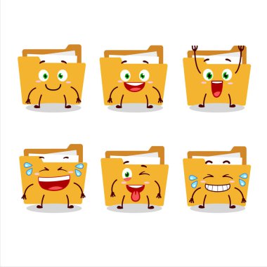 Gülümseme ifadesi olan bir dosya dizininin çizgi film karakteri. Vektör illüstrasyonu