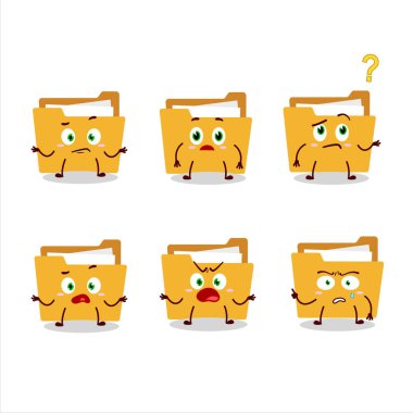 Dosya dizini a 'nın çizgi film karakteri hangi ifadeyle. Vektör illüstrasyonu