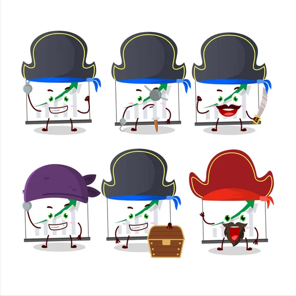 Caractère Bande Dessinée Paiement Médical Avec Divers Pirates Emoticons Vector — Image vectorielle