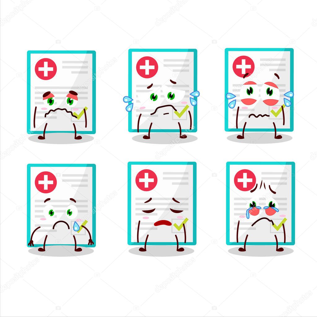 Medical payment cartoon character with sad expression.Vector illustration