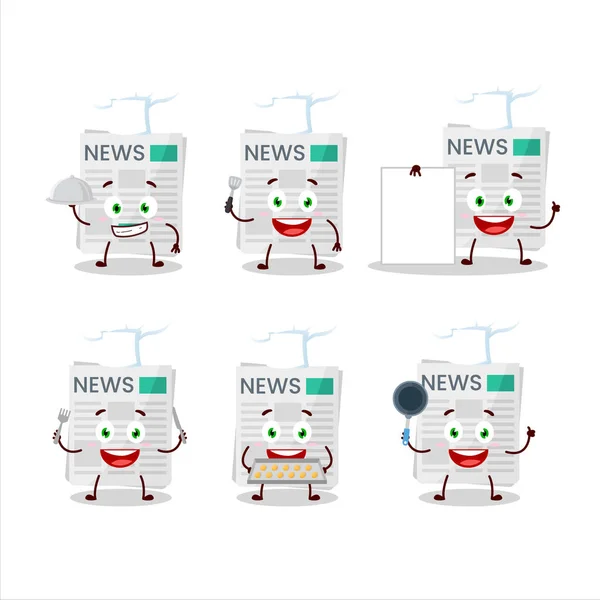Personagem dos desenhos animados de pagamento médico com vários emoticons chef — Vetor de Stock