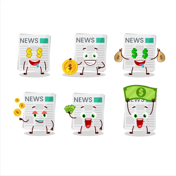 Médico pago personaje de dibujos animados con emoticono lindo traer dinero — Vector de stock