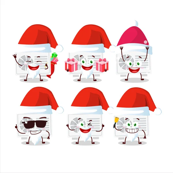 Emoticon di Babbo Natale con condizionatore d'aria personaggio dei cartoni animati all'aperto — Vettoriale Stock