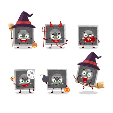 Müzik konuşmacısının çizgi film karakteri ile Cadılar Bayramı yüz ifadeleri