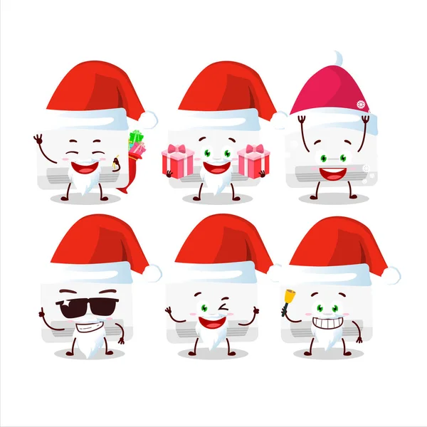 Emoticones de Santa Claus con personaje de dibujos animados de aire acondicionado — Vector de stock