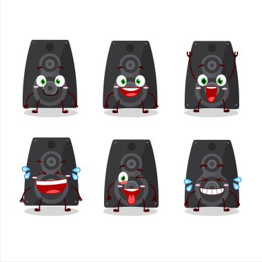 Gülücük yüzlü stereo hoparlörün çizgi film karakteri