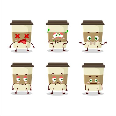 Yüzü olmayan kahve fincanı çizgi film karakteri. Vektör çizimi.