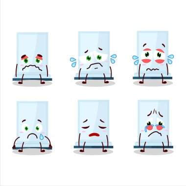 Hüzünlü ifadeli uçak karikatürü. Vektör illüstrasyonu