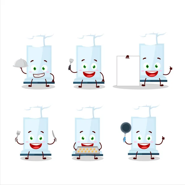 Personaje Dibujos Animados Aeropress Con Varios Emoticonos Chef Ilustración Vectorial — Archivo Imágenes Vectoriales