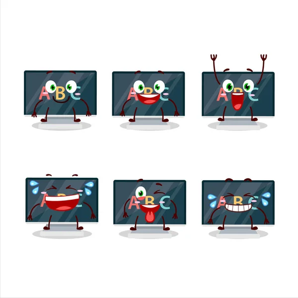 Cartoon character of alphabet on monitor with smile expression — Stock Vector