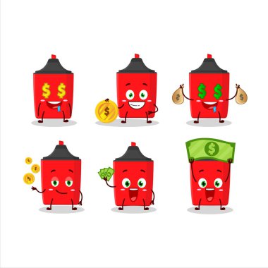 Sevimli ifadeli kırmızı fosforlu çizgi film karakteri para getiriyor