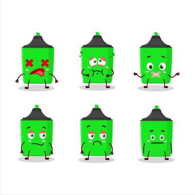 İfadesi olmayan yeni yeşil renkli çizgi film karakteri