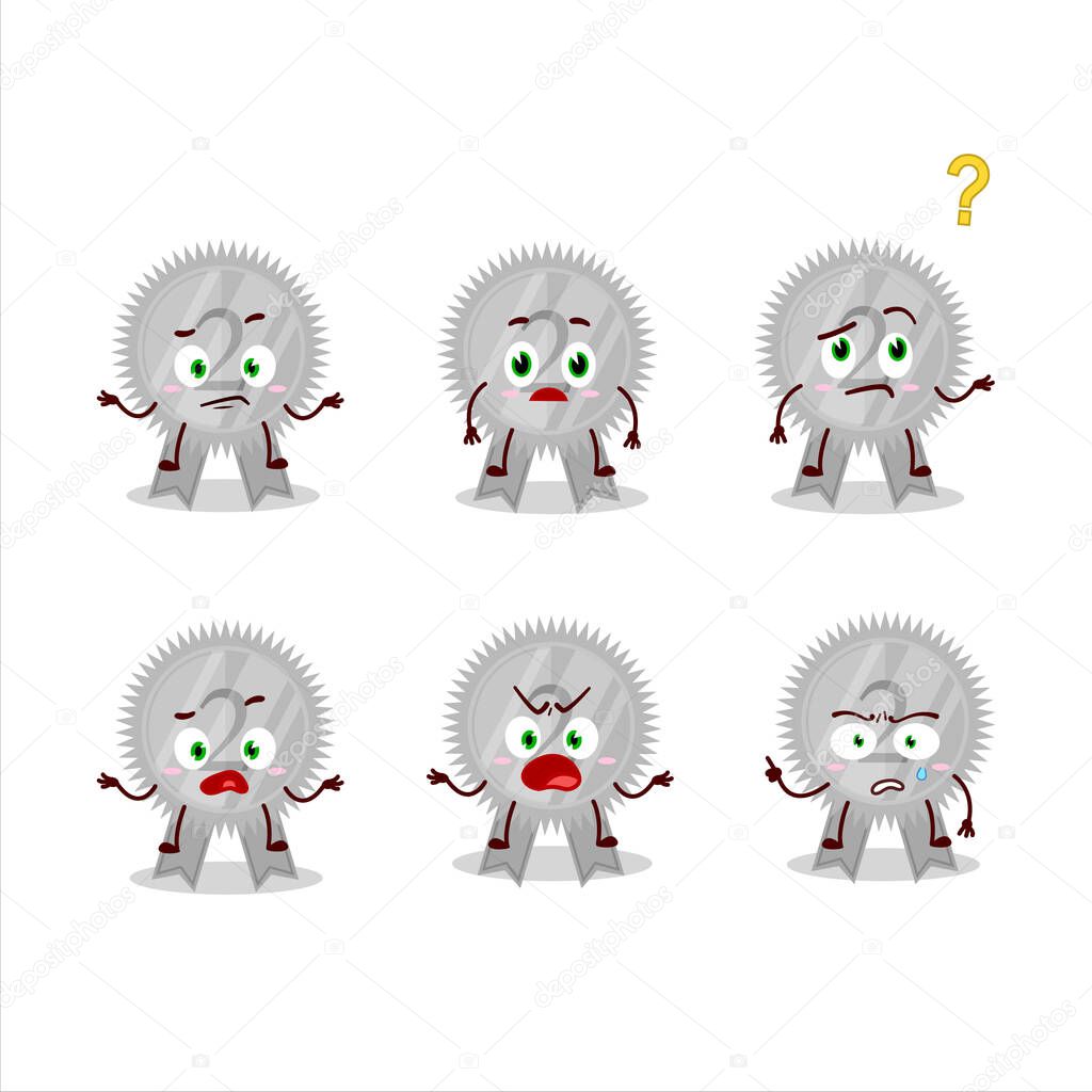 Cartoon character of silver medals ribbon with what expression