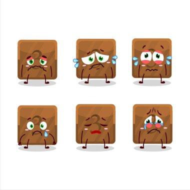 Üzücü ifadesi olan üçüncü birinci düğme çizgi film karakteri