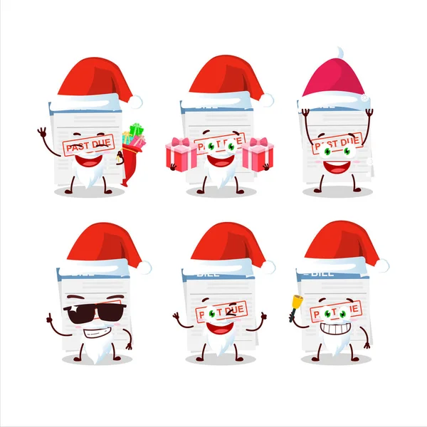 Emoticones de Santa Claus con el personaje de dibujos animados de papel de factura — Vector de stock