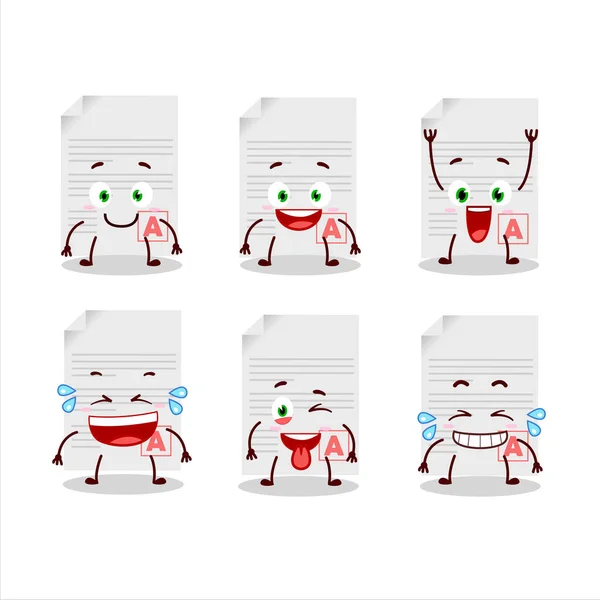 Γελοιογραφία χαρακτήρα των βαθμών χαρτί με χαμόγελο έκφραση — Διανυσματικό Αρχείο