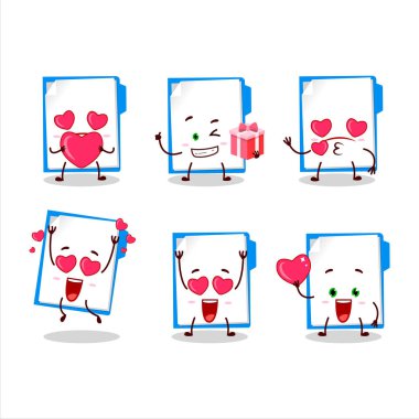 Mavi manila çizgi film karakteri. Sevgi ifadesi var.