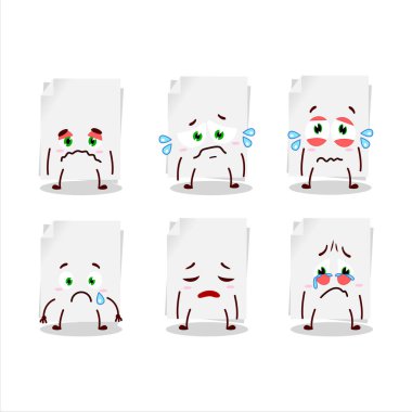 Hüzünlü ifadesi olan boş bir çizgi film karakteri.