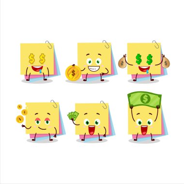 Yapışkan notlar, sevimli ifadeli çizgi film karakteri, para getiriyor.