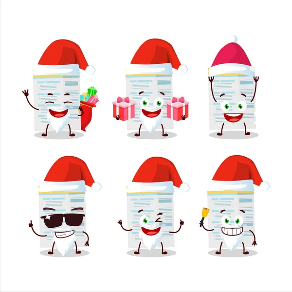 Emoticons de Papai Noel com personagem de desenho animado de formulário de preenchimento — Vetor de Stock