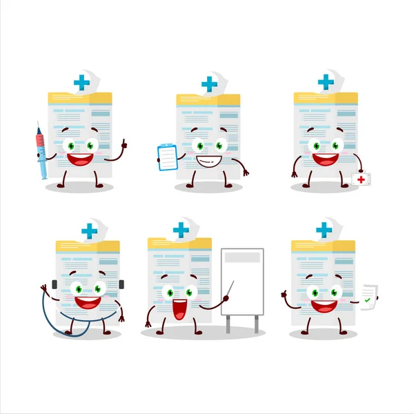 Médico profesión emoticono con relleno forma de dibujos animados carácter — Vector de stock