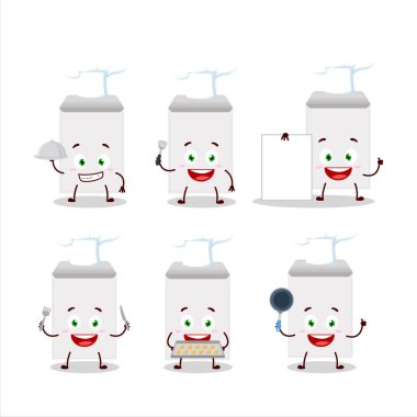 Çeşitli şef ifadeleri olan beyaz zarfın çizgi film karakteri.