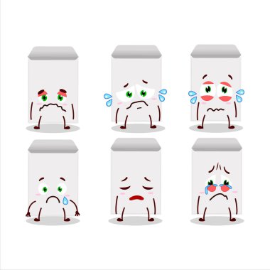 Hüzünlü ifadeli beyaz zarf çizgi film karakteri