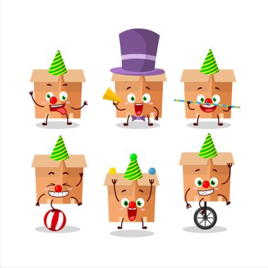 Çeşitli sirk gösterileri olan ofis kutularının çizgi film karakteri.