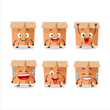 Gülümseyen ifadeli ofis kutularının çizgi film karakteri