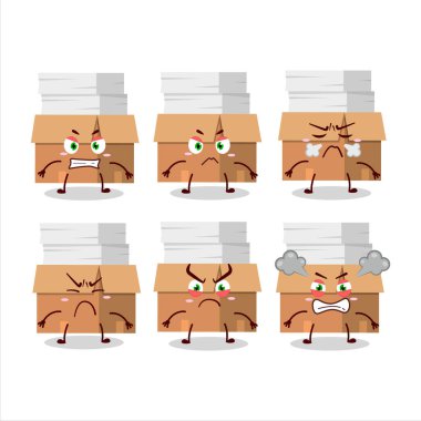 İçinde karikatür karakteri ve çeşitli kızgın ifadeler olan ofis kutuları.