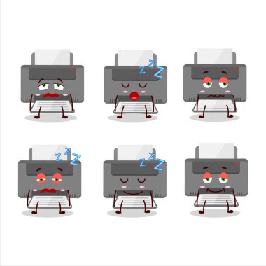 Uykulu ifadeli çizgi film karakteri. Vektör illüstrasyonu