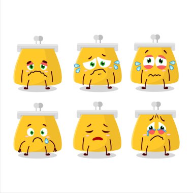 Üzgün ifadeli bozuk para çantası çizgi film karakteri