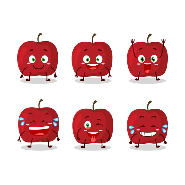 Cartoon character of red apple with smile expression — Stock Vector