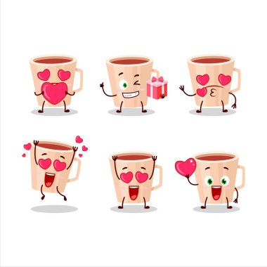 Şükran Günü çay çizgi filmi karakteri. Sevgi dolu bir ifade.