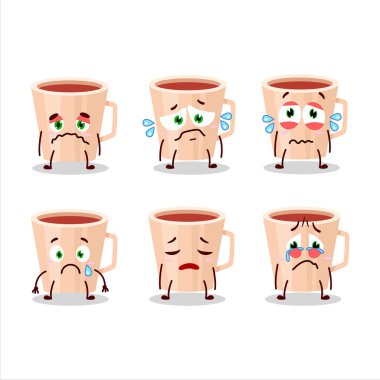 Şükran Günü çay karikatürü karakteri hüzünlü bir ifadeyle