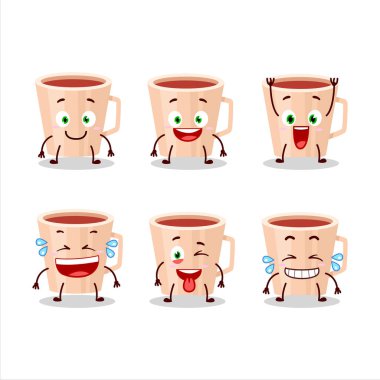 Gülen surat ifadesiyle şükran günü çayının çizgi film karakteri