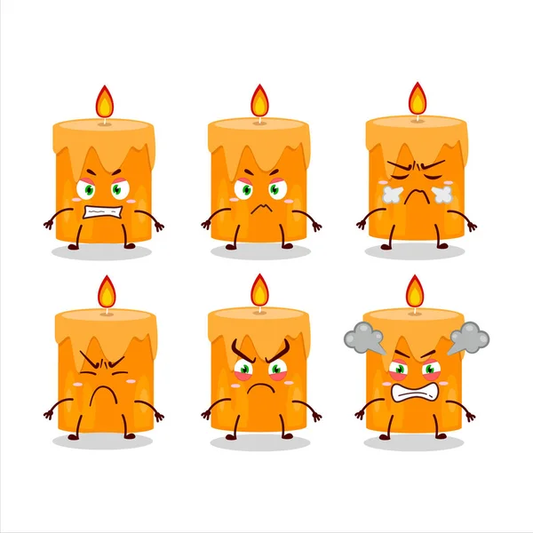 다양 한 분노의 표현을 담고 있는 오렌지초 만화 캐릭터 — 스톡 벡터