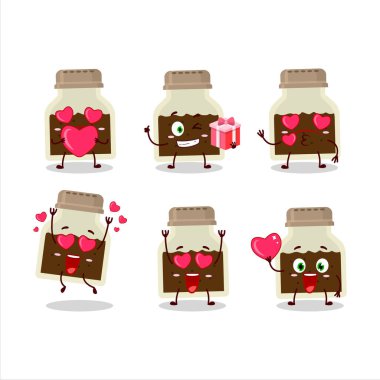 Karabiber şişesi çizgi film karakteri. Sevgi dolu bir ifade. Vektör illüstrasyonu.