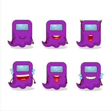 Aramızda hayaletin çizgi film karakteri. Gülümseyen yüz ifadesiyle mor.