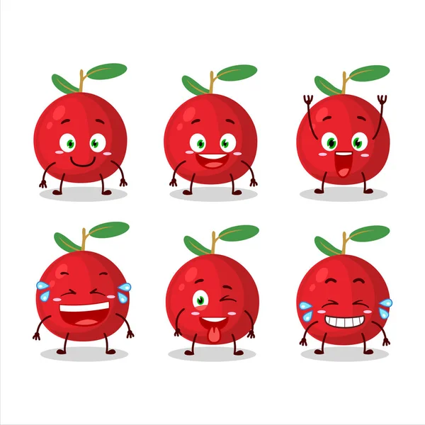 Personagem de desenho animado de cranberry com expressão de sorriso —  Vetores de Stock