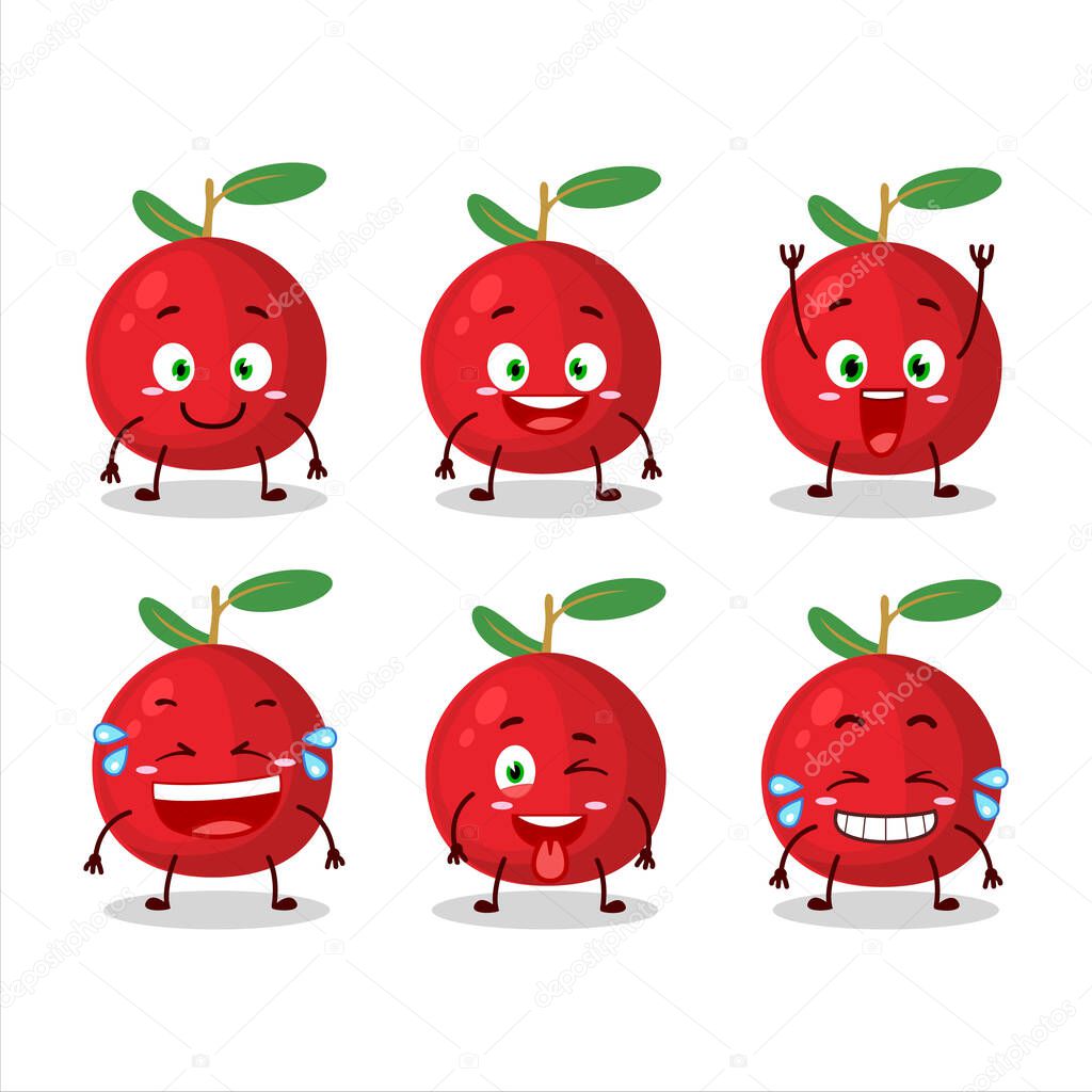Cartoon character of cranberry with smile expression