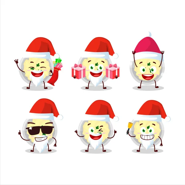 Émoticônes du Père Noël avec purée de pommes de terre personnage de dessin animé — Image vectorielle