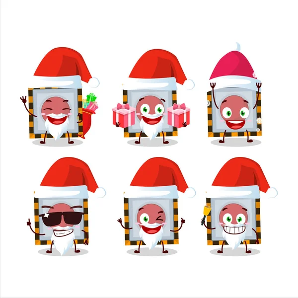 Emoticones de Santa Claus con entre nosotros personaje de dibujos animados botón de emergencia — Vector de stock