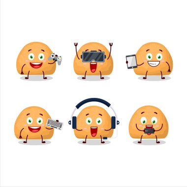 Tatlı kurabiyeler çizgi film karakteri çeşitli şirin ifadelerle oyunlar oynuyor.