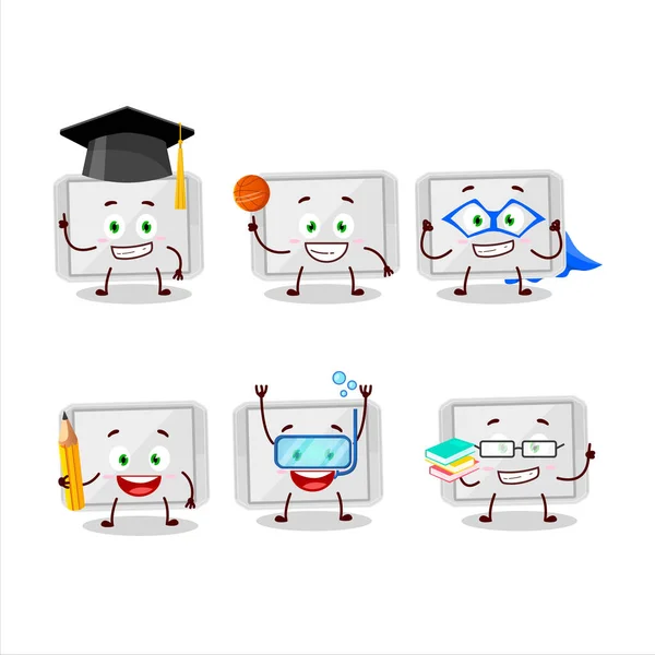 様々な表情を持つ銀食器漫画のキャラクターの学校の学生 — ストックベクタ