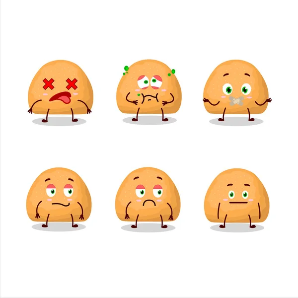 Dulces galletas personaje de dibujos animados con expresión de nope — Vector de stock