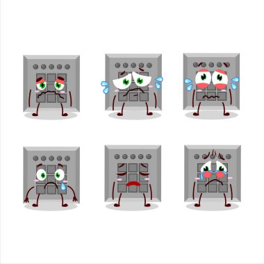 Üzücü ifadeli bir çizgi film karakteri. Vektör illüstrasyonu.