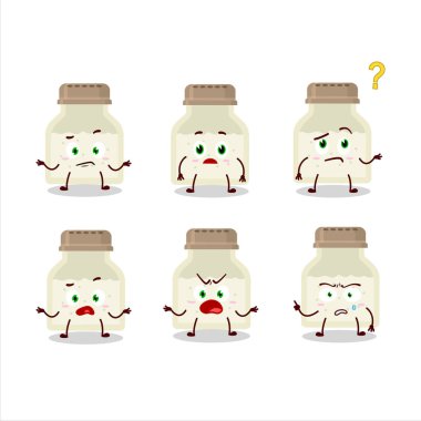 Beyaz biber şişesinin çizgi film karakteri hangi ifadeyle. Vektör illüstrasyonu