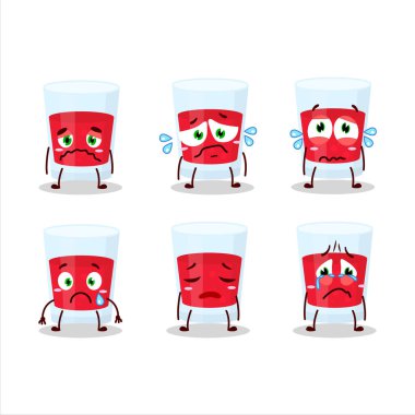 Üzücü ifadeli kızılcık suyu çizgi film karakteri