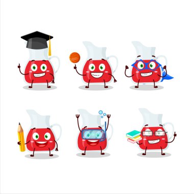 Yaban mersini suyu karikatürü karakteri öğrencisinin çeşitli ifadeleri var.